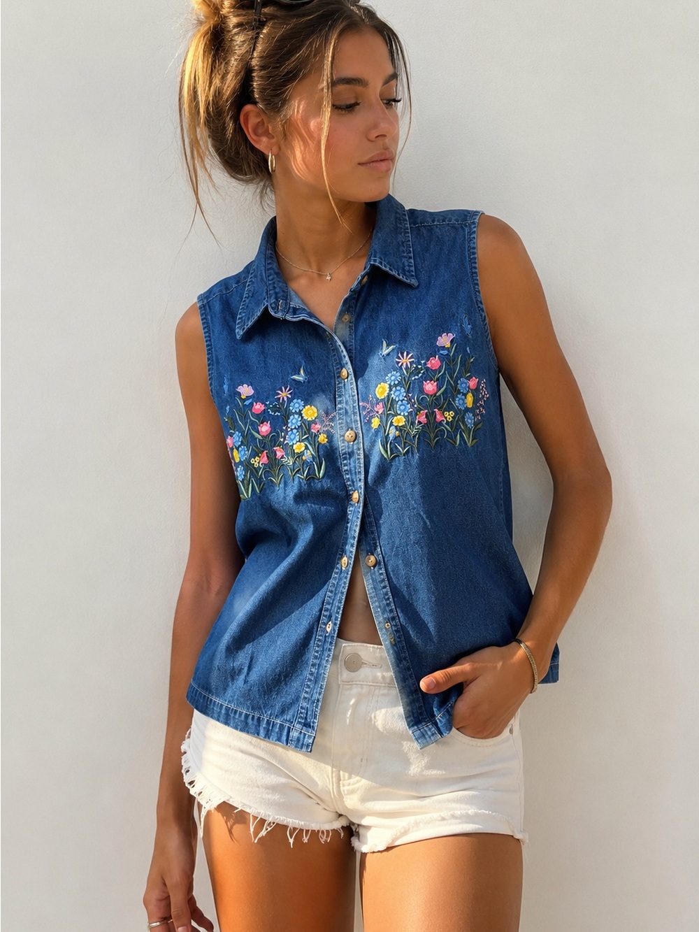 Vintage Lauren Brooke Embroidered Top – Size Large